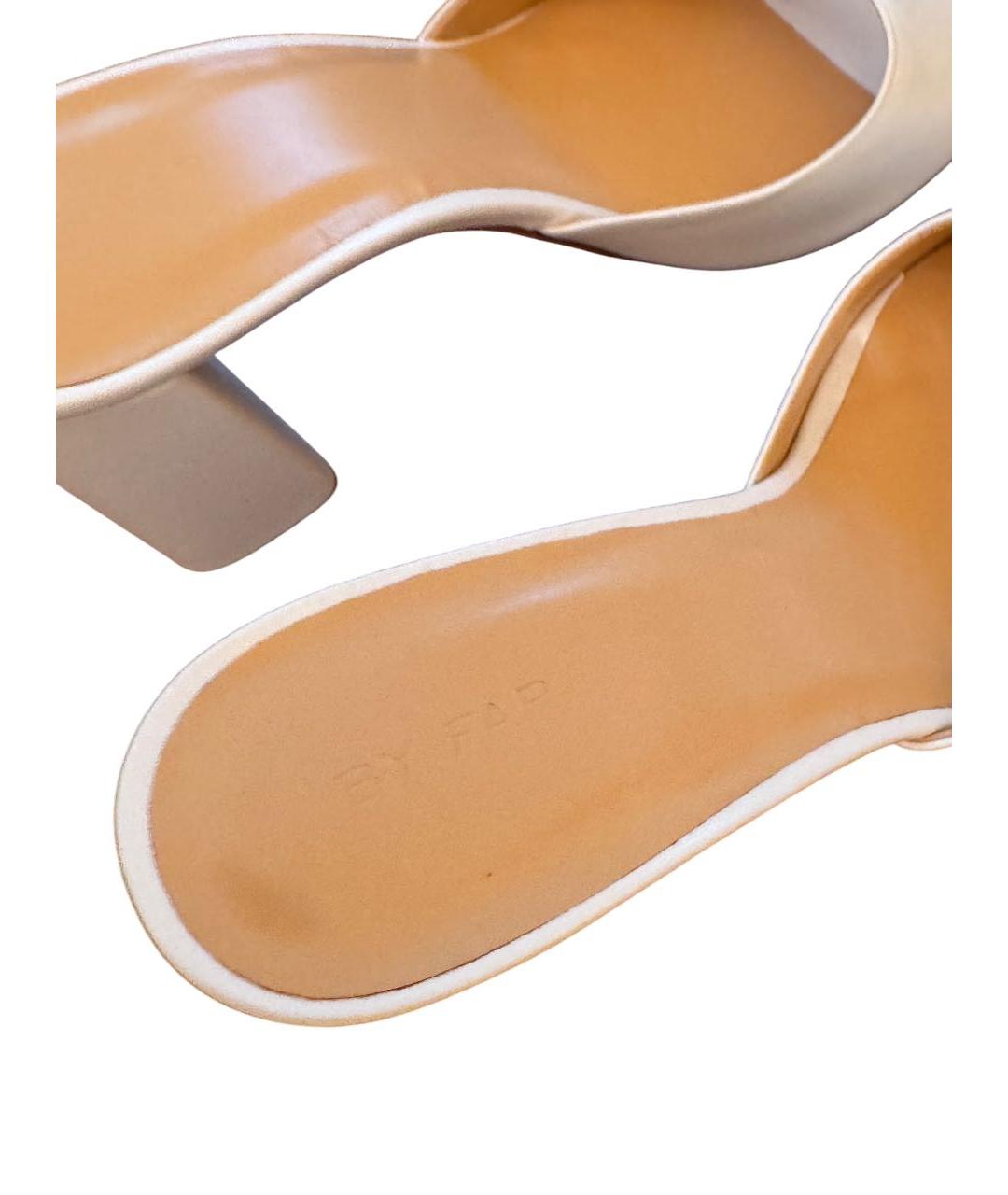 BY FAR Белые кожаные мюли, фото 5