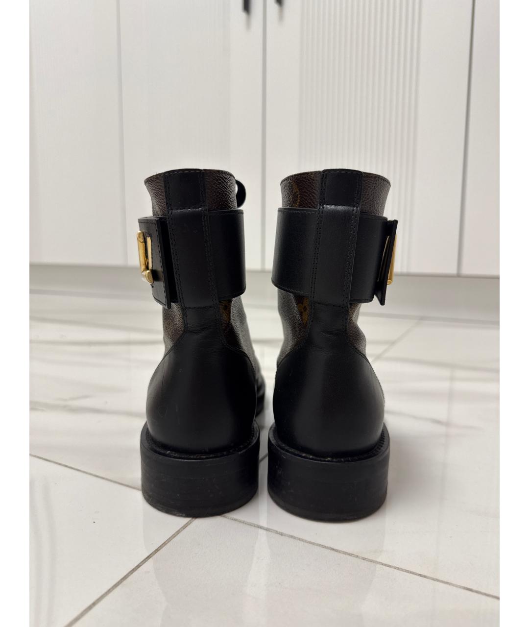 LOUIS VUITTON Коричневые кожаные ботинки, фото 4