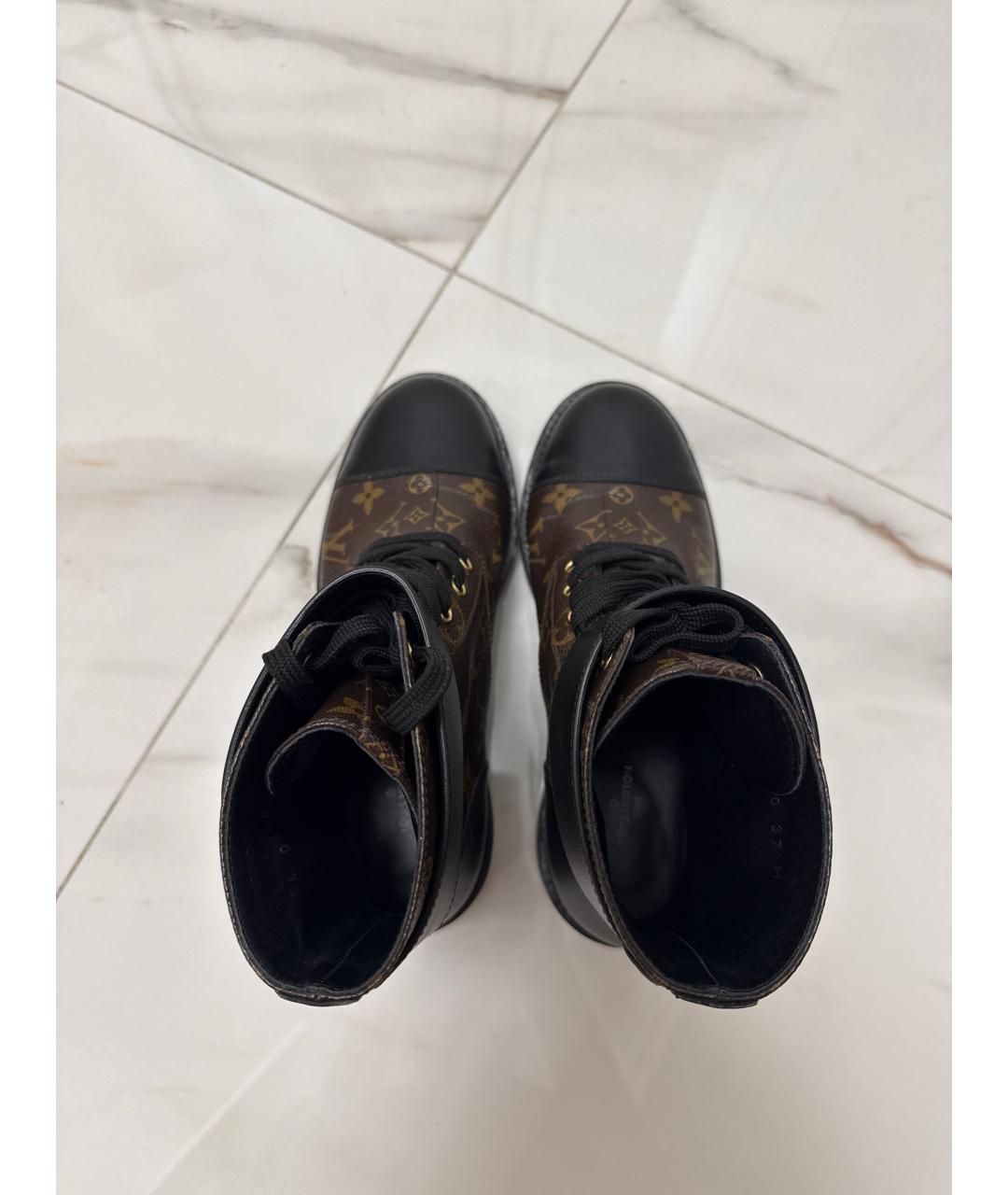 LOUIS VUITTON Коричневые кожаные ботинки, фото 3