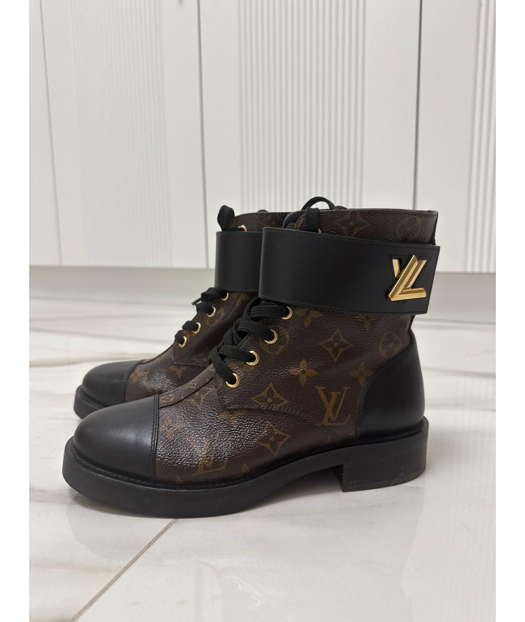 LOUIS VUITTON Коричневые кожаные ботинки, фото 6