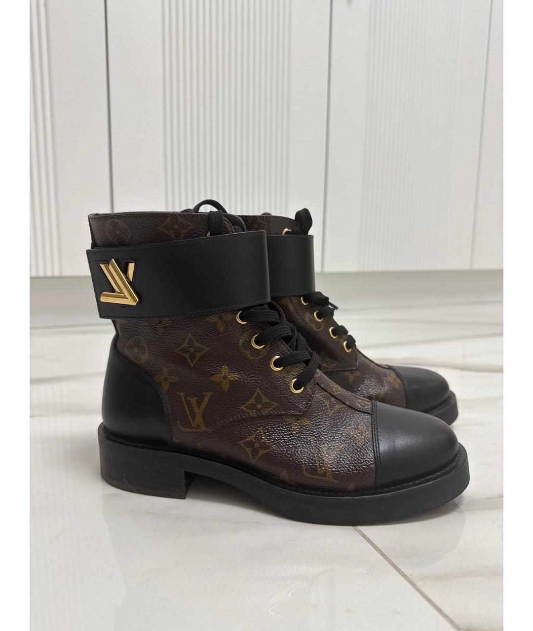 LOUIS VUITTON Коричневые кожаные ботинки, фото 7