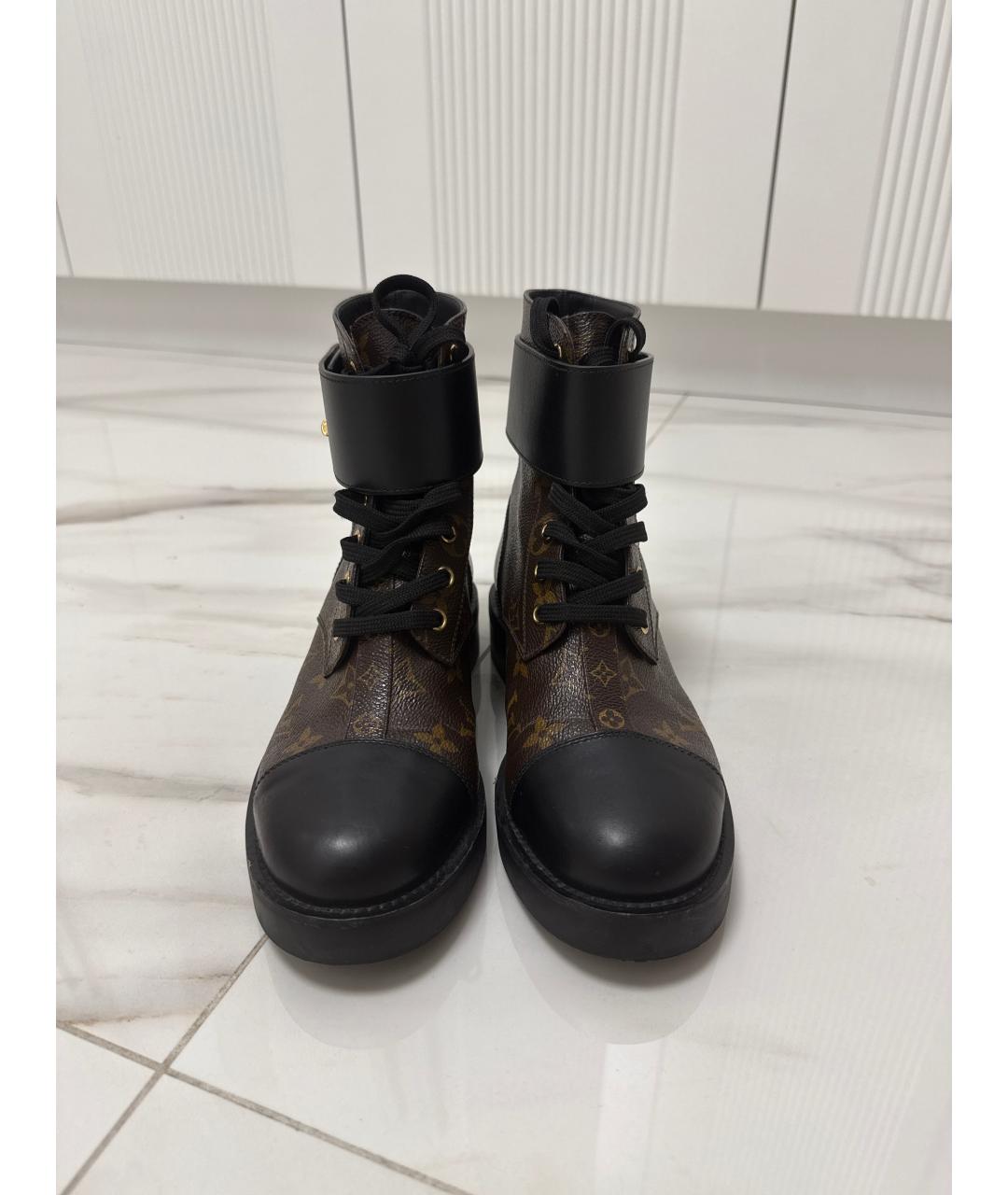 LOUIS VUITTON Коричневые кожаные ботинки, фото 2