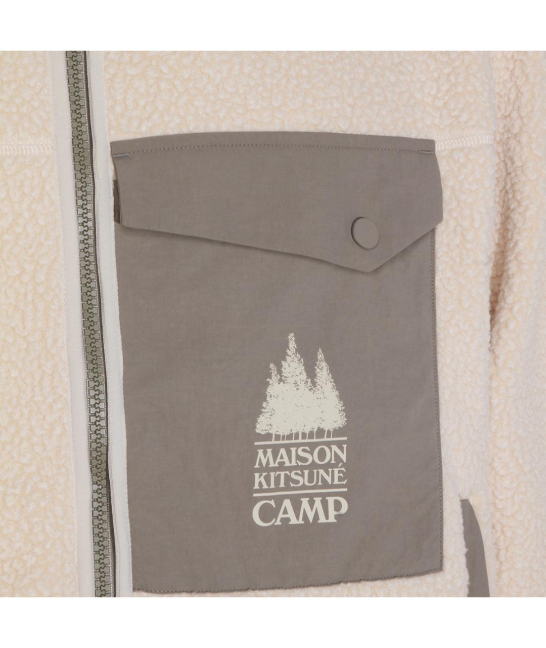 MAISON KITSUNE Бежевая полиэстеровая куртка, фото 3