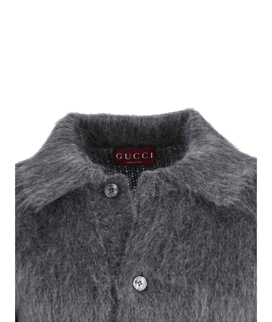 GUCCI Серый шерстяной кардиган, фото 3