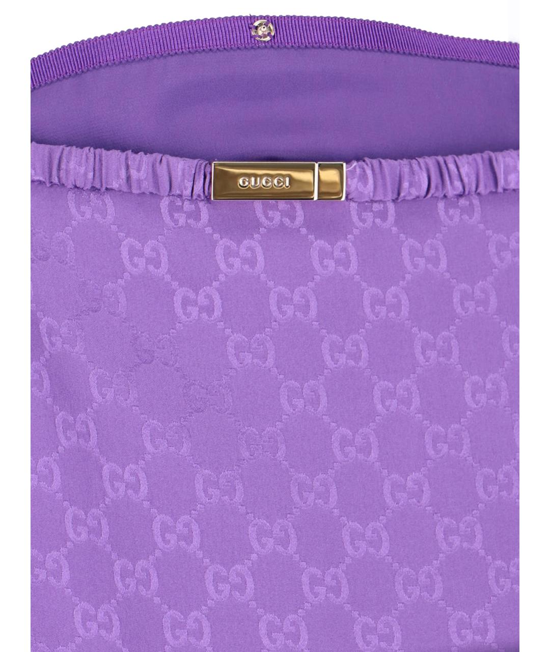 GUCCI Фиолетовая шелковая юбка миди, фото 5