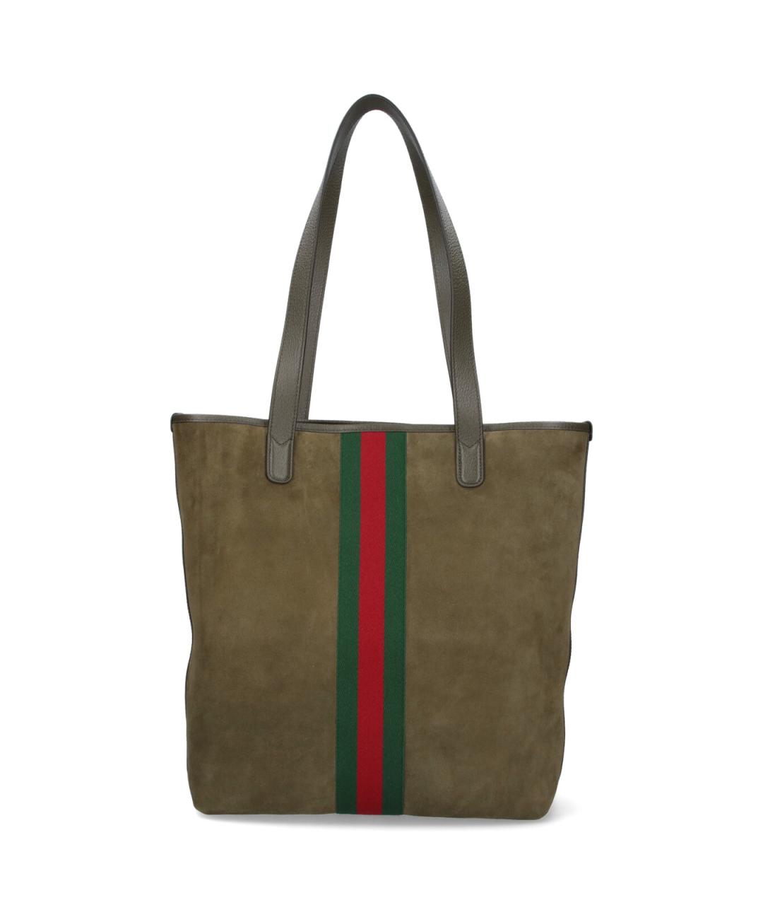 GUCCI Зеленая кожаная сумка тоут, фото 3