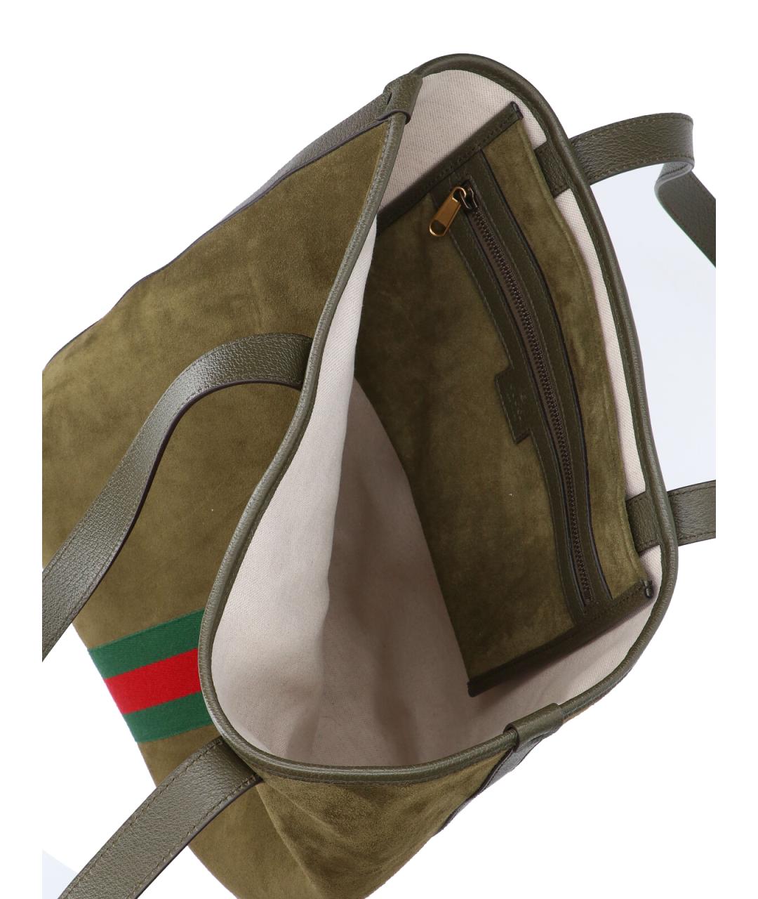 GUCCI Зеленая кожаная сумка тоут, фото 4