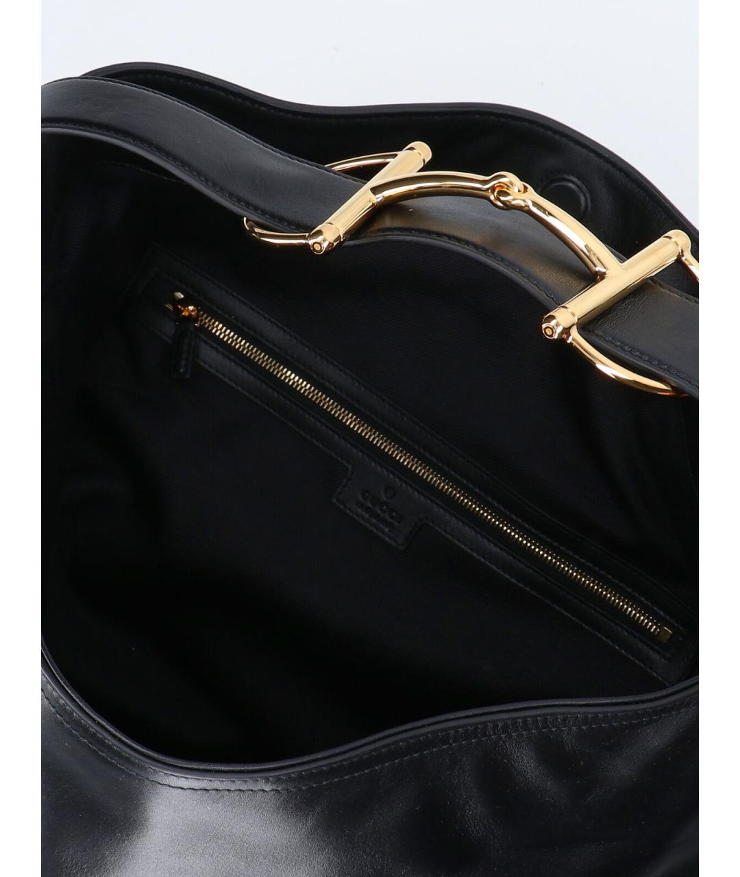 GUCCI Черная кожаная сумка тоут, фото 4