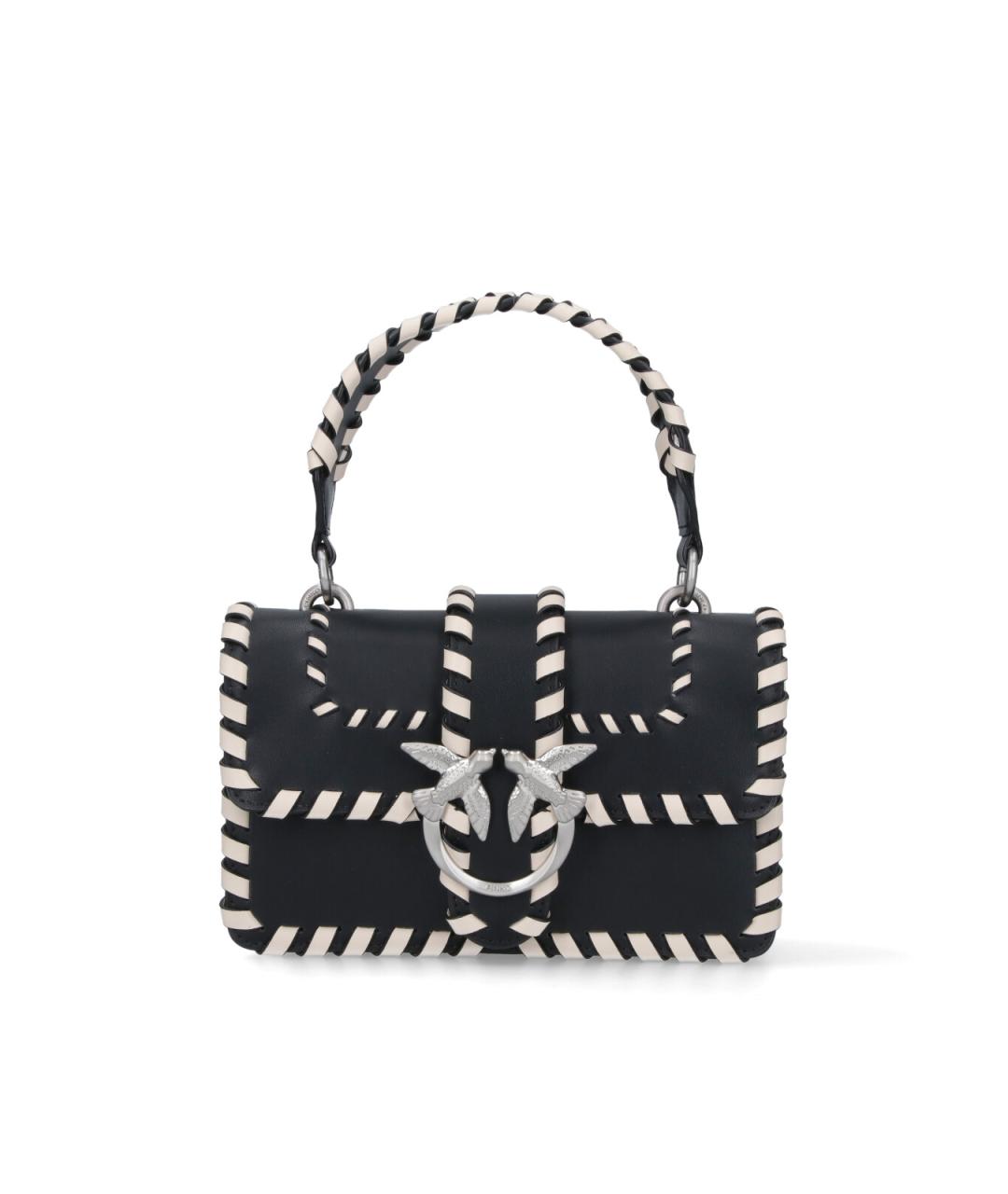 PINKO Черная кожаная сумка тоут, фото 1