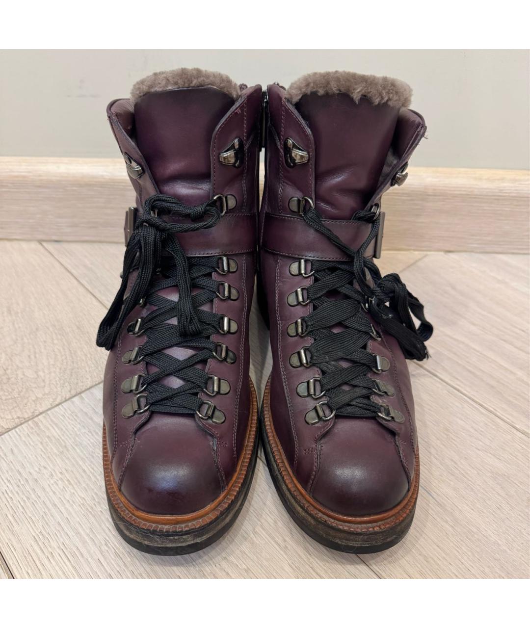 SANTONI Фиолетовые кожаные ботинки, фото 2