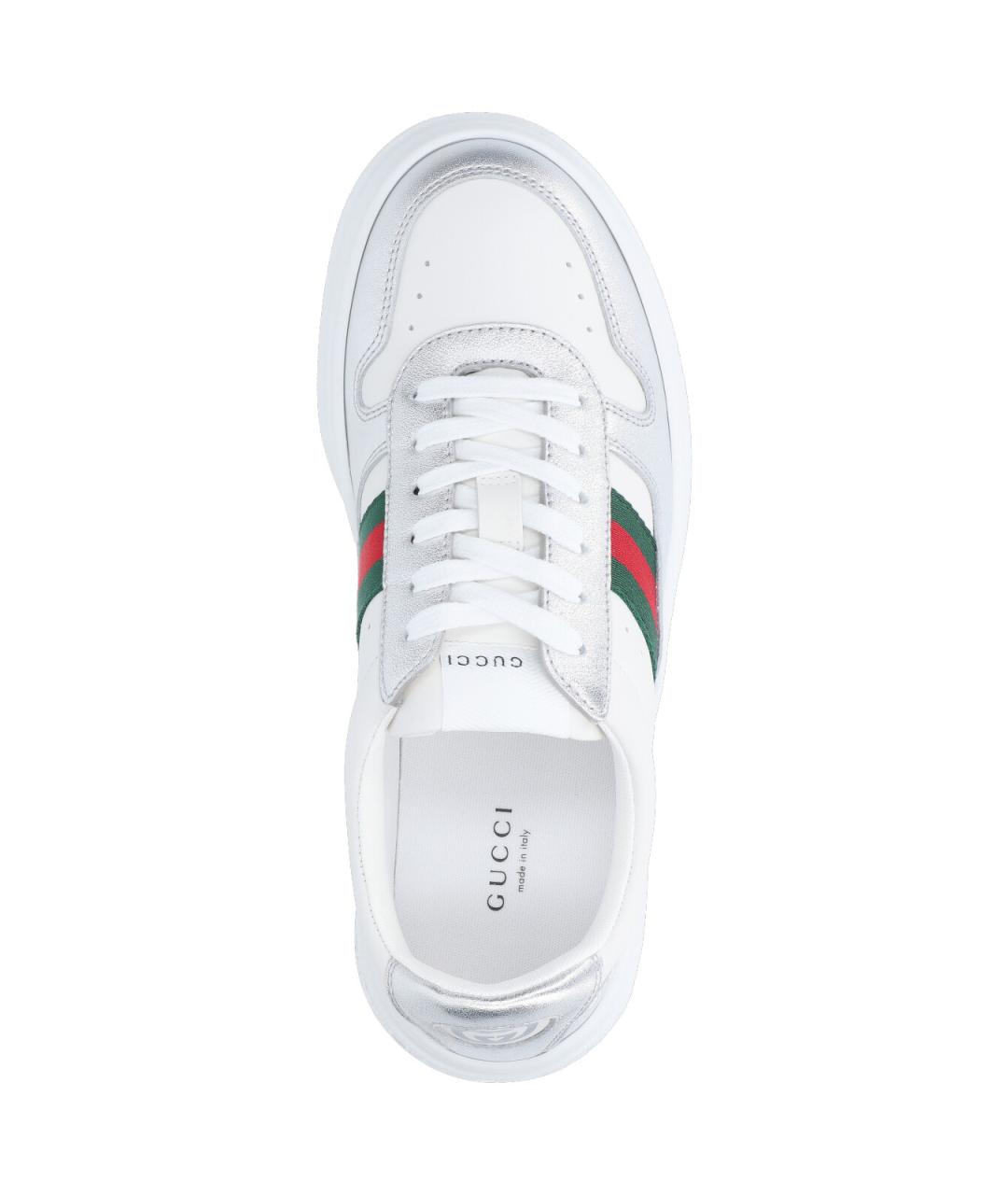 GUCCI Белые кожаные кроссовки, фото 5