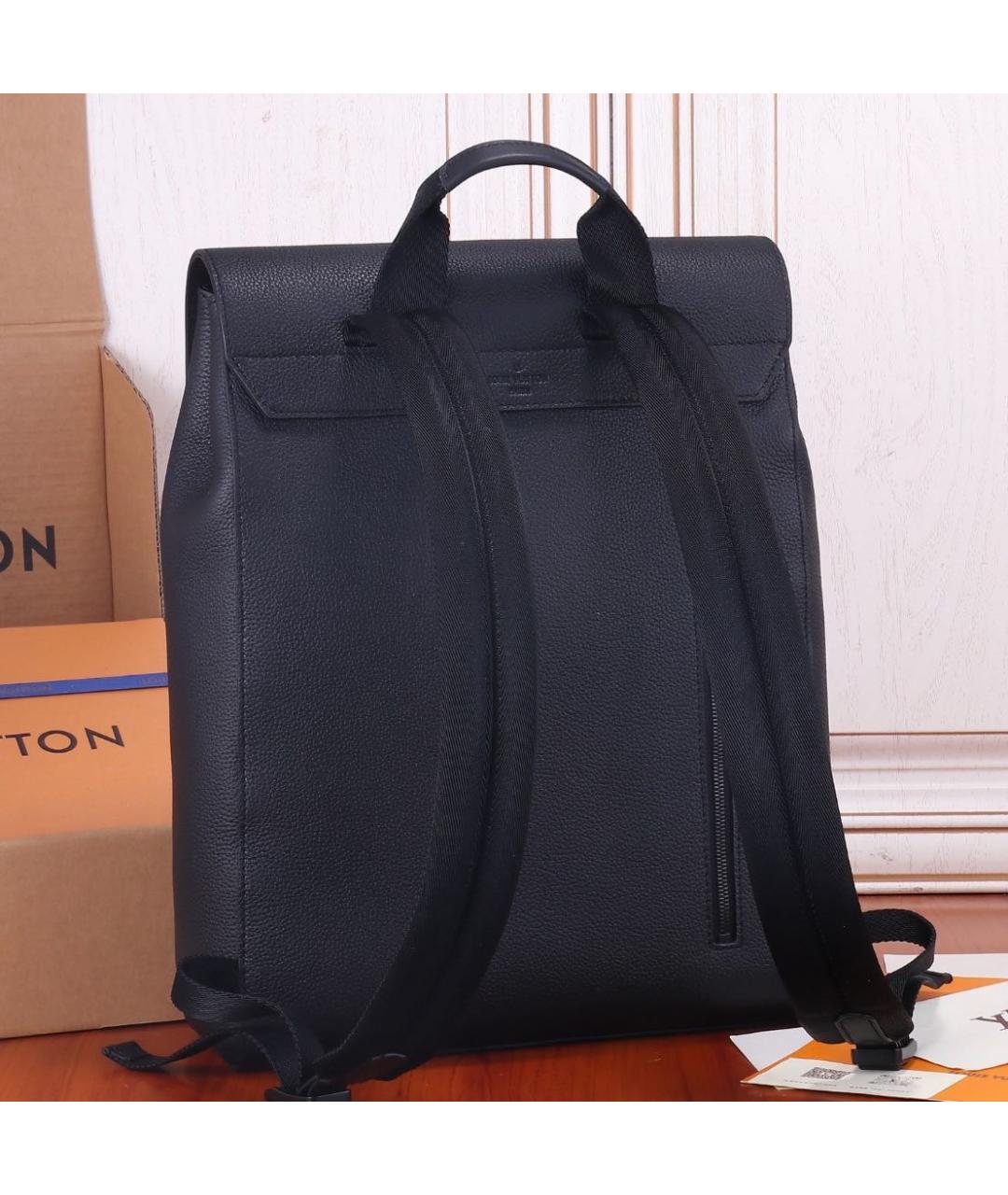 LOUIS VUITTON Черный кожаный рюкзак, фото 7