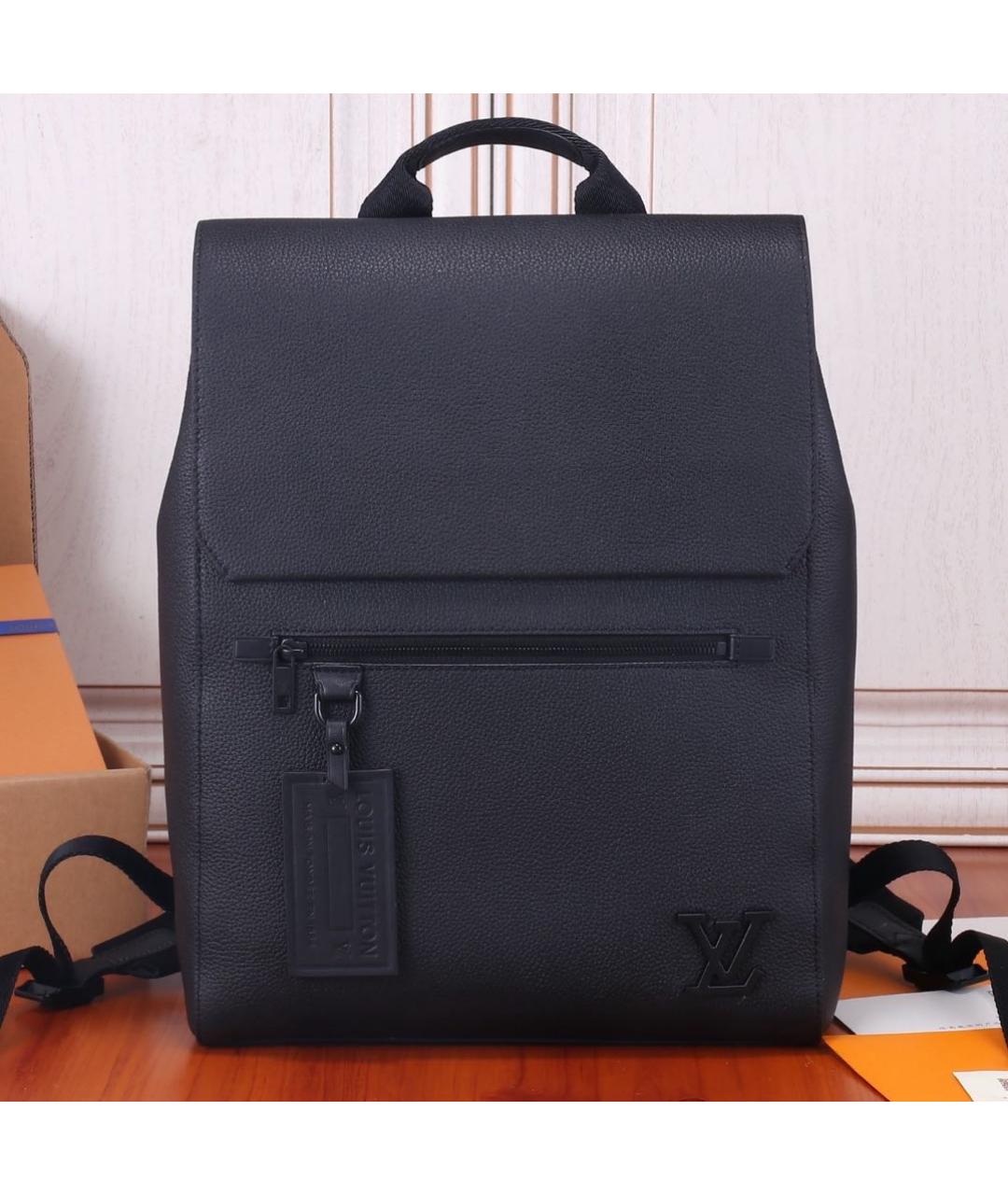 LOUIS VUITTON Черный кожаный рюкзак, фото 5