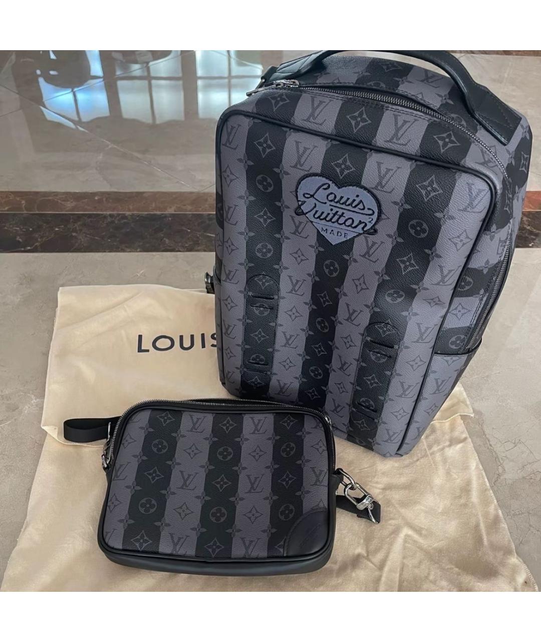 LOUIS VUITTON Антрацитовый кожаный рюкзак, фото 5