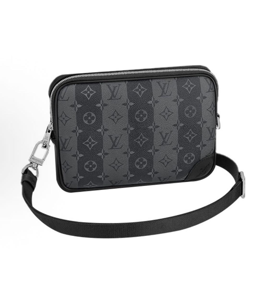 LOUIS VUITTON Антрацитовый кожаный рюкзак, фото 4