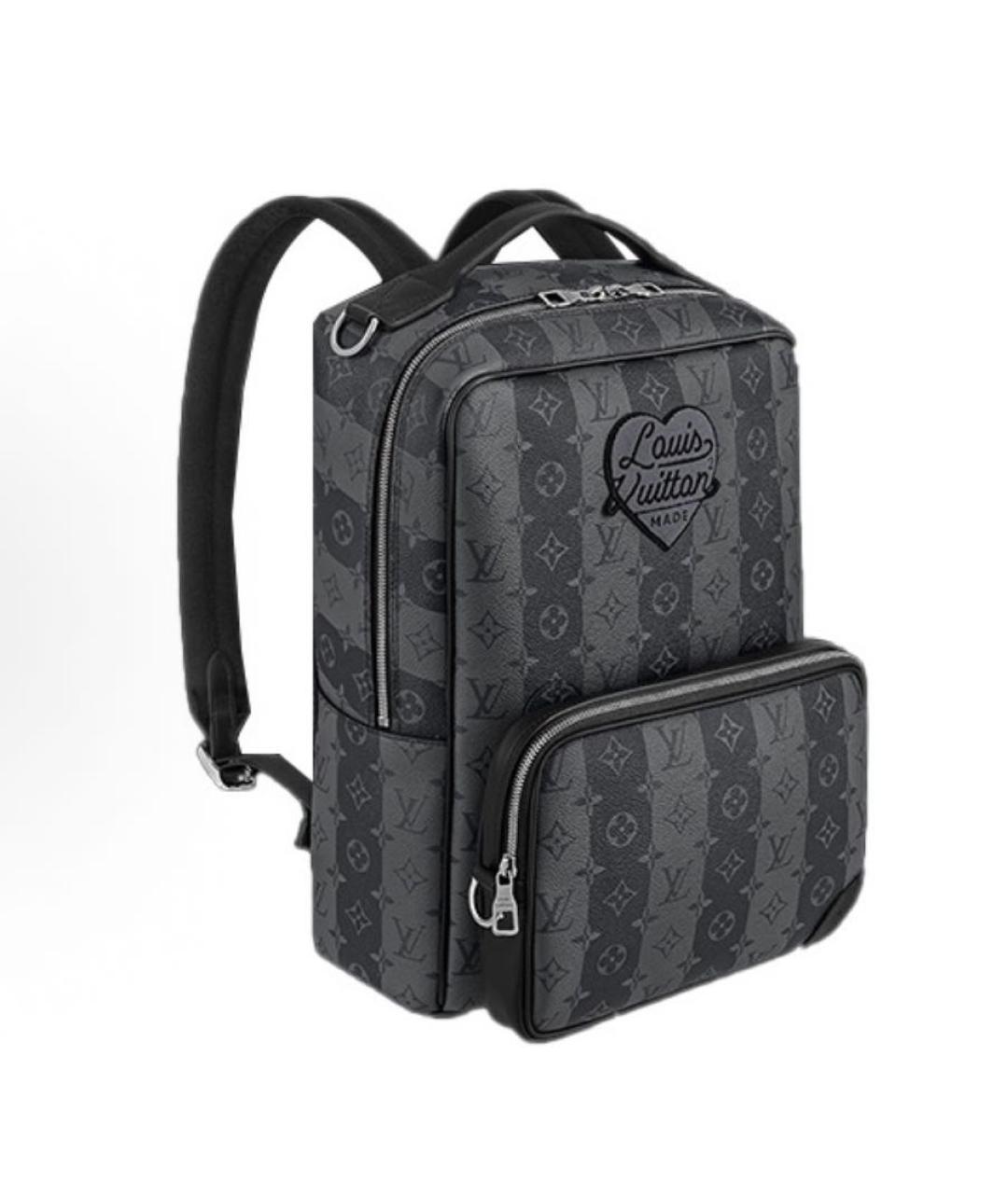 LOUIS VUITTON Антрацитовый кожаный рюкзак, фото 2