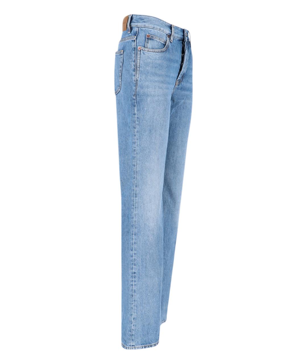 SAINT LAURENT Голубые хлопковые джинсы клеш, фото 3
