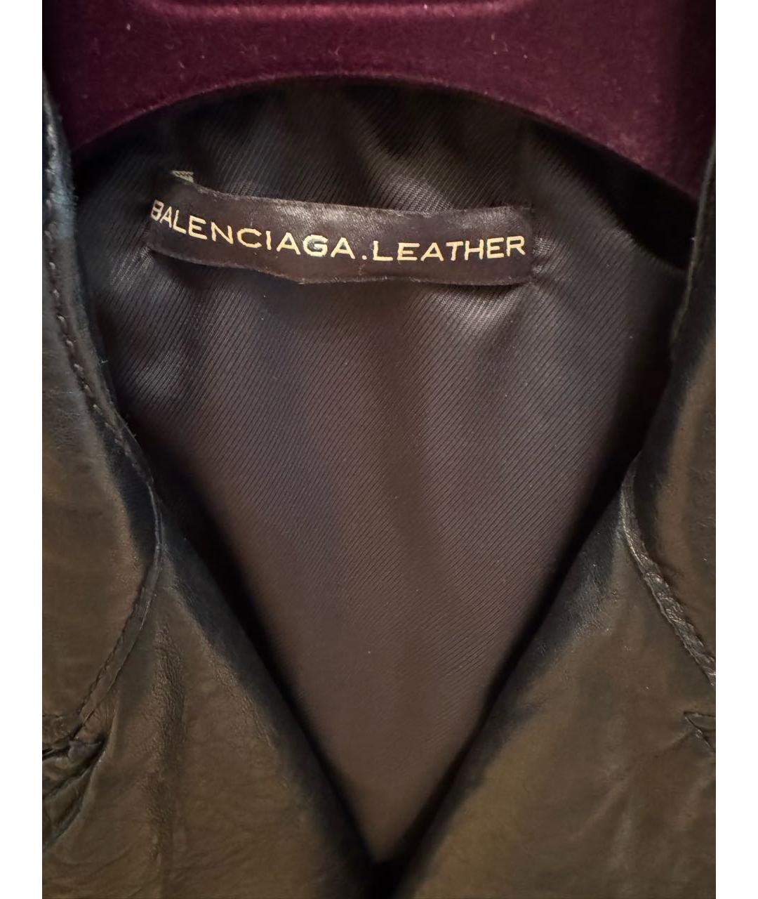 BALENCIAGA Черная кожаная куртка, фото 3
