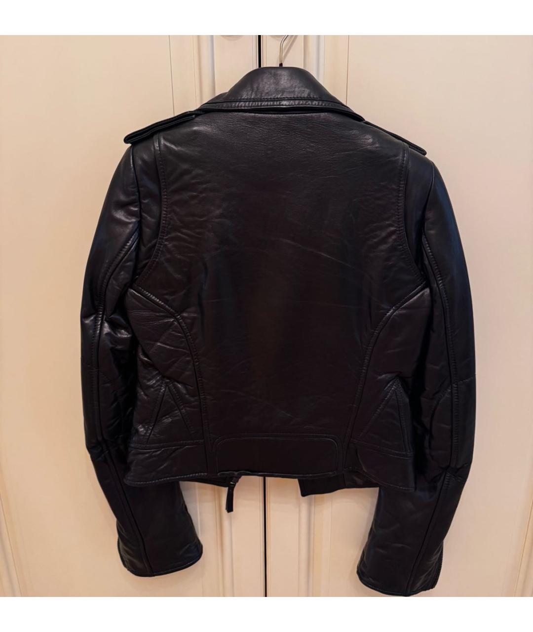 BALENCIAGA Черная кожаная куртка, фото 2