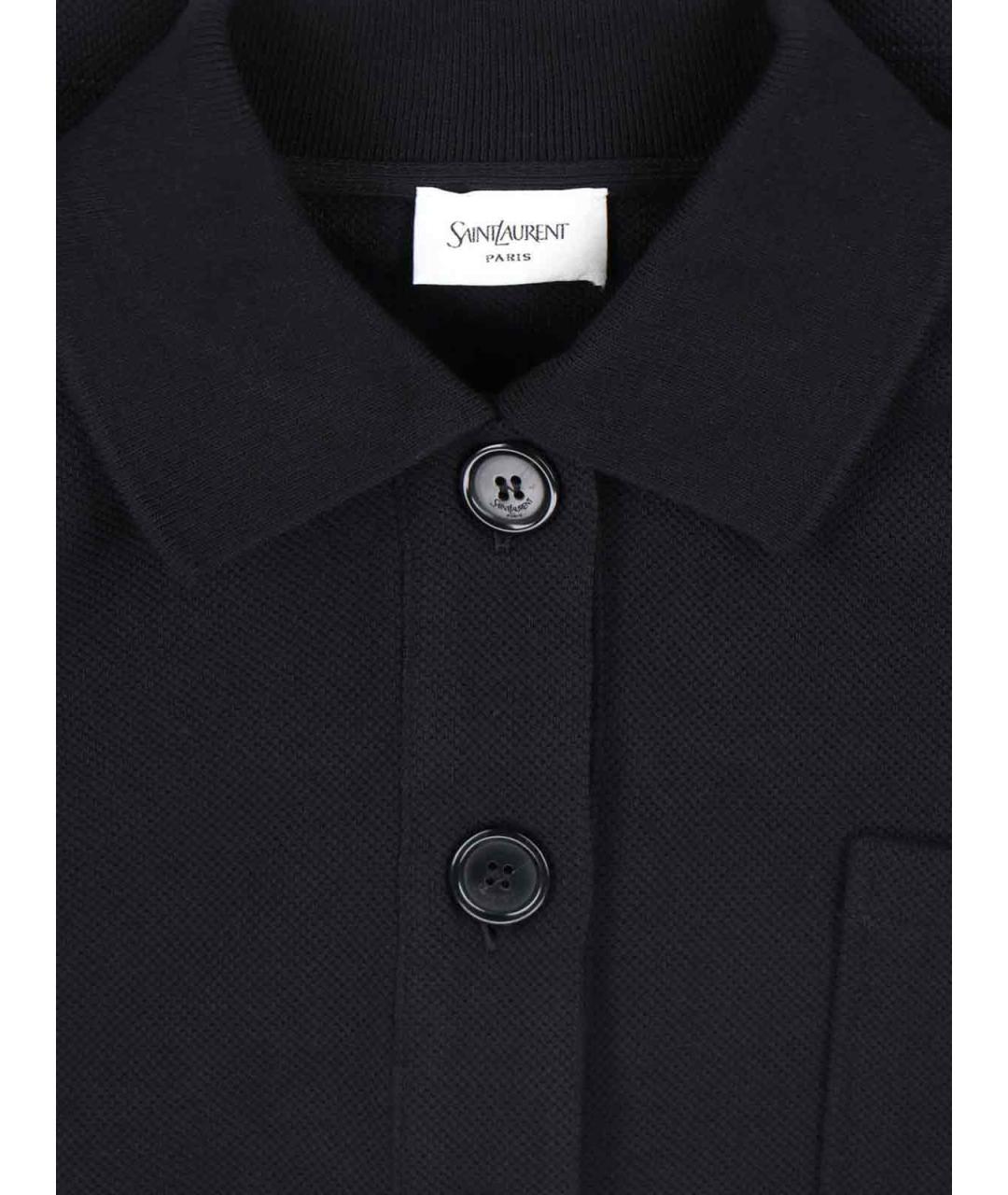 SAINT LAURENT Черная хлопковая футболка, фото 4