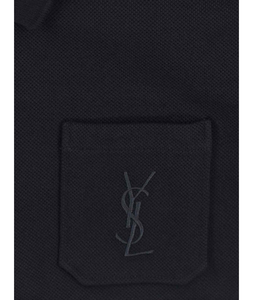 SAINT LAURENT Черная хлопковая футболка, фото 3