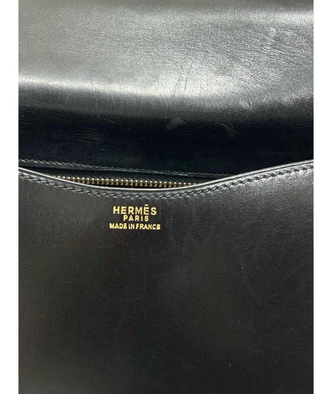 HERMES Черная кожаная сумка через плечо, фото 6