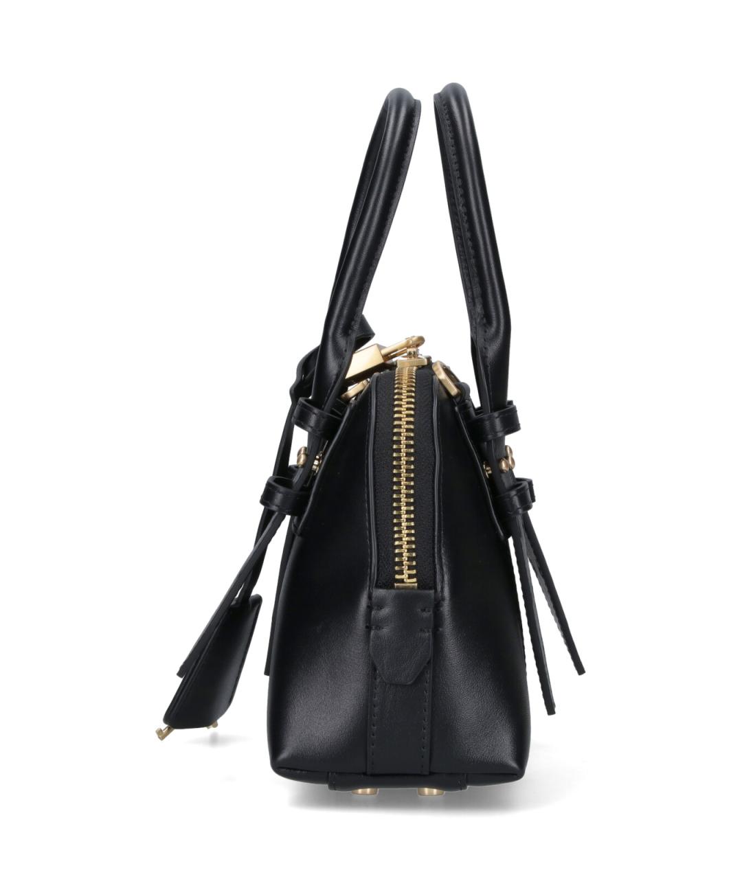 PINKO Черная кожаная сумка с короткими ручками, фото 5