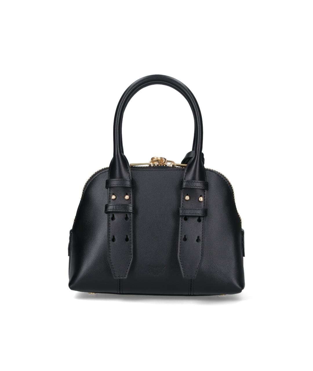 PINKO Черная кожаная сумка с короткими ручками, фото 3