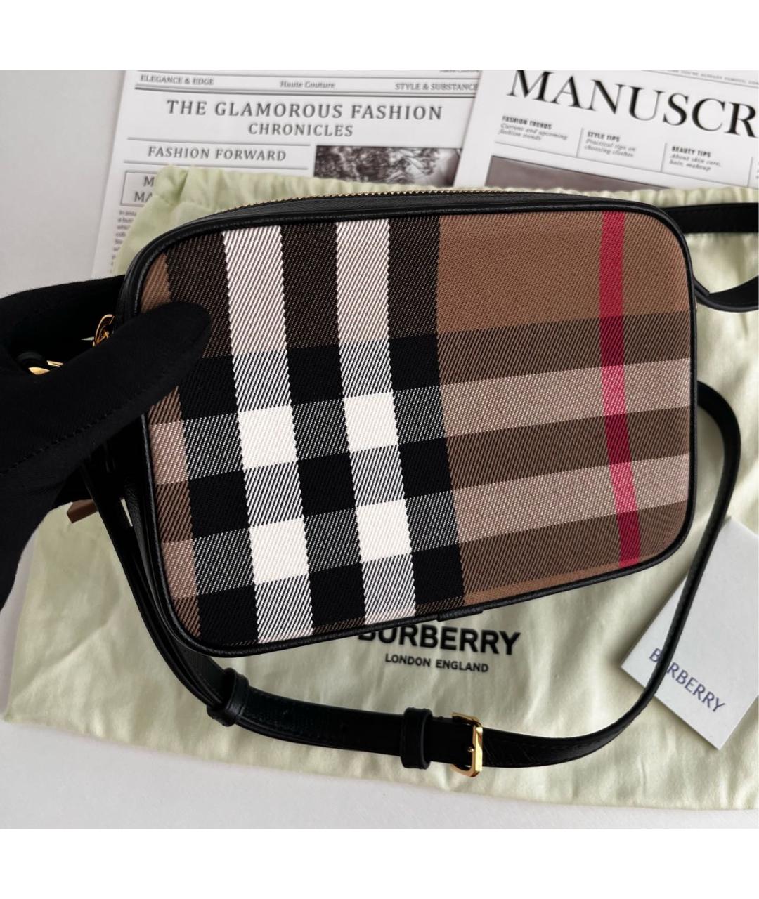 BURBERRY Черная кожаная сумка через плечо, фото 3