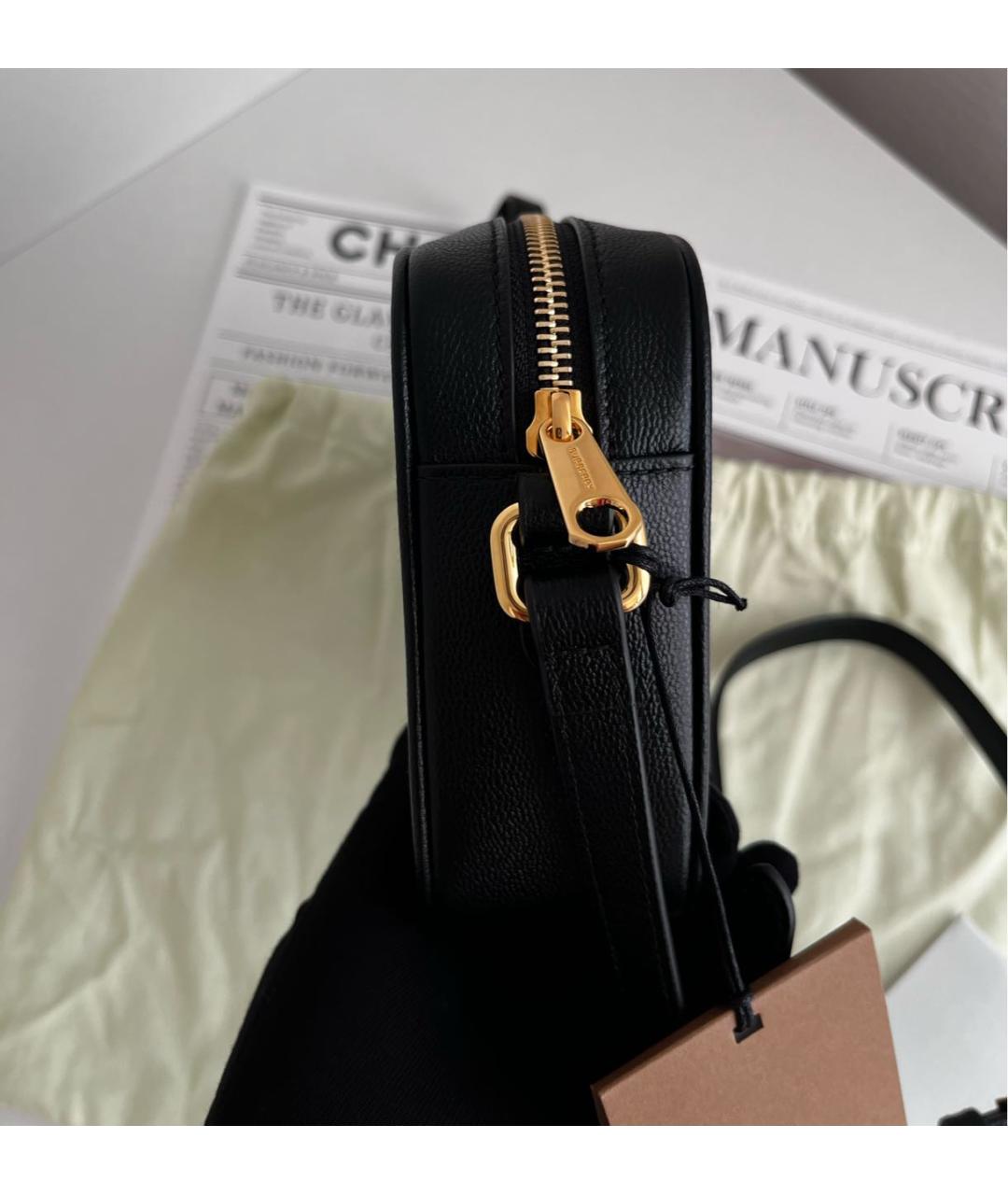 BURBERRY Черная кожаная сумка через плечо, фото 4