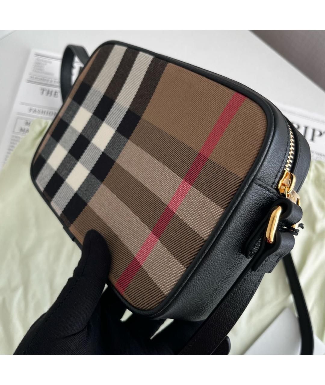 BURBERRY Черная кожаная сумка через плечо, фото 5