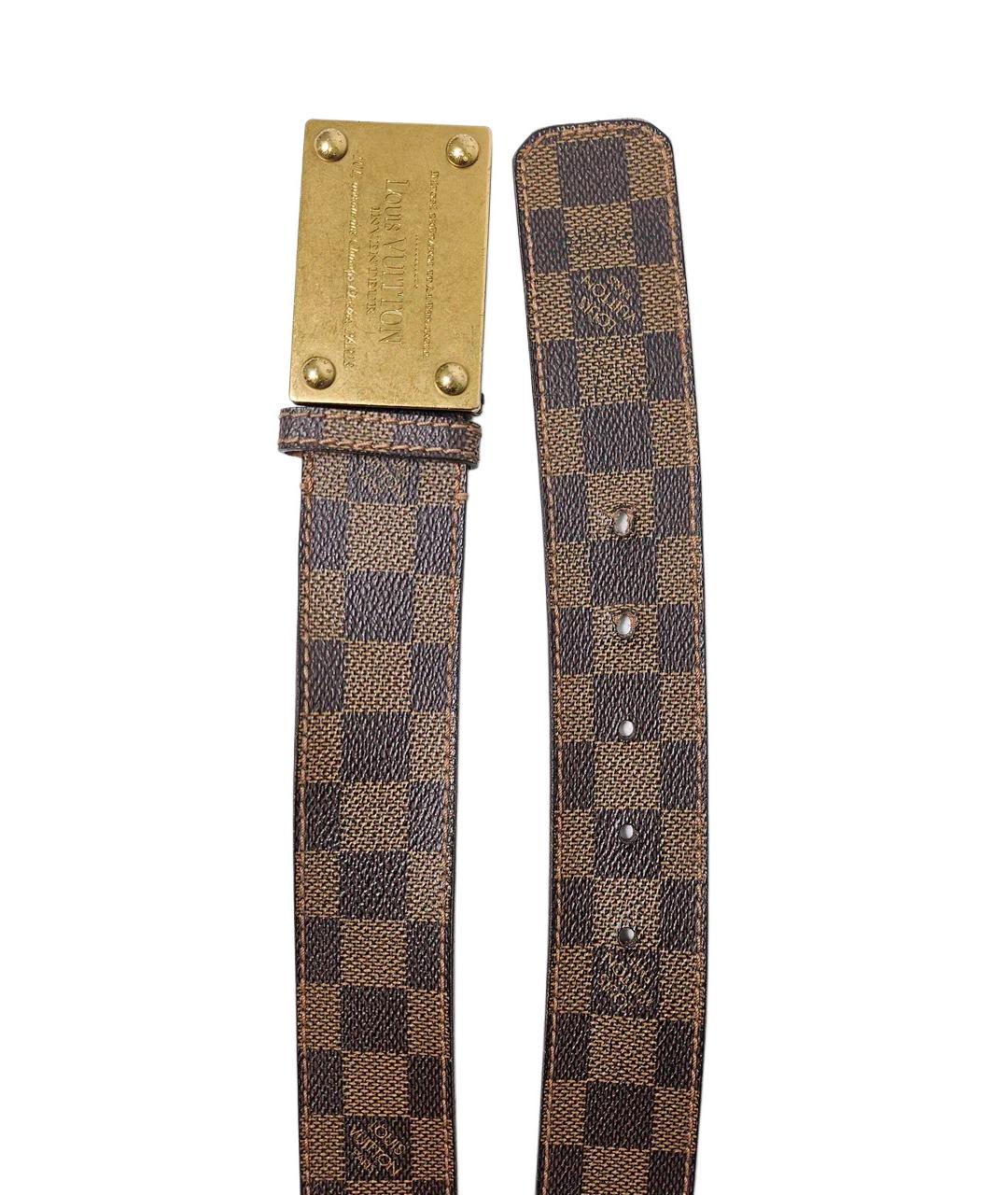 LOUIS VUITTON Коричневый кожаный ремень, фото 3