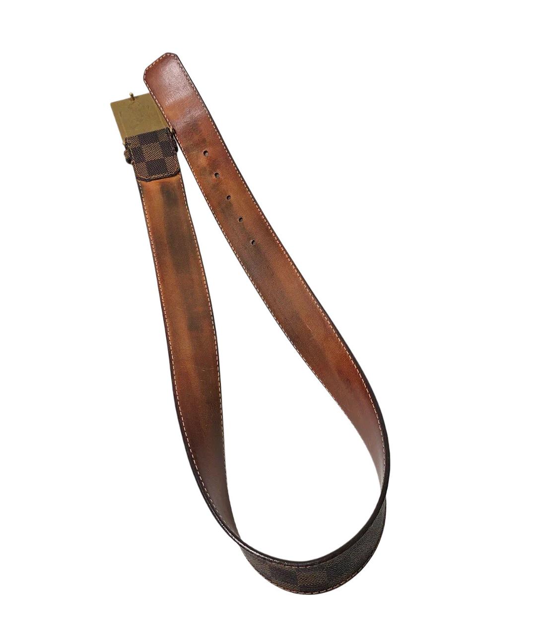 LOUIS VUITTON Коричневый кожаный ремень, фото 6