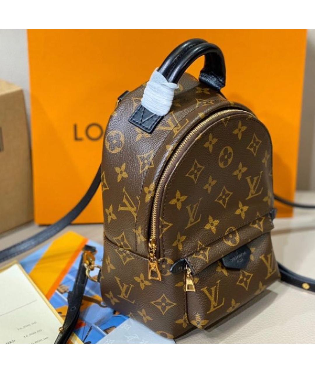 LOUIS VUITTON Коричневый кожаный рюкзак, фото 6