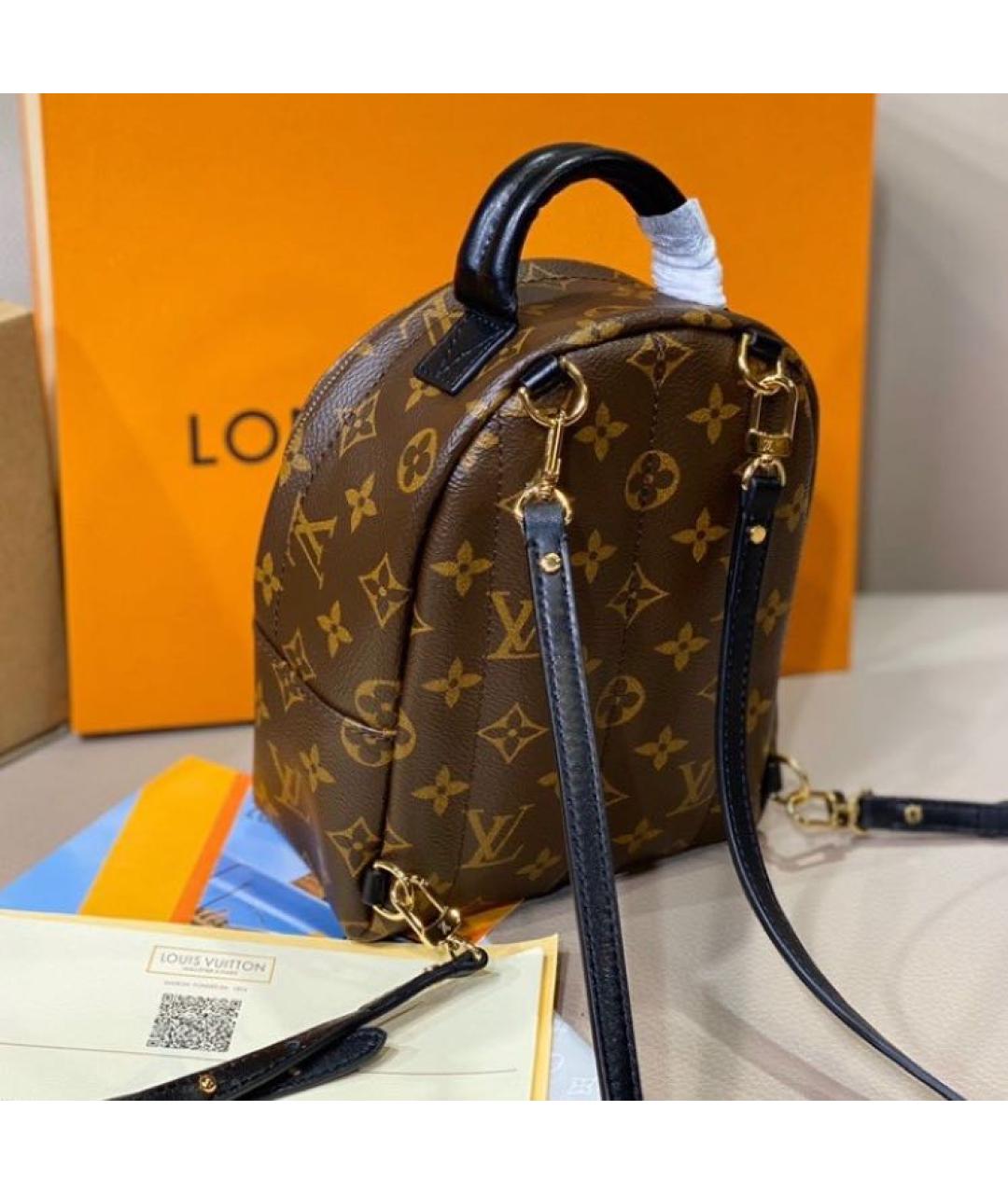 LOUIS VUITTON Коричневый кожаный рюкзак, фото 7