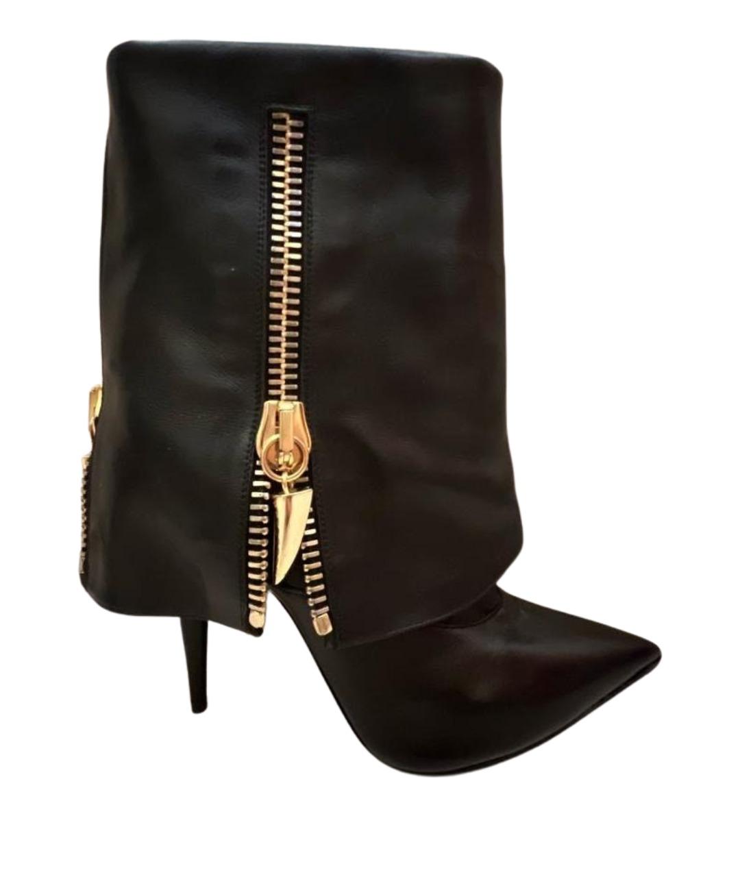 GIUSEPPE ZANOTTI DESIGN Черные кожаные ботильоны, фото 1