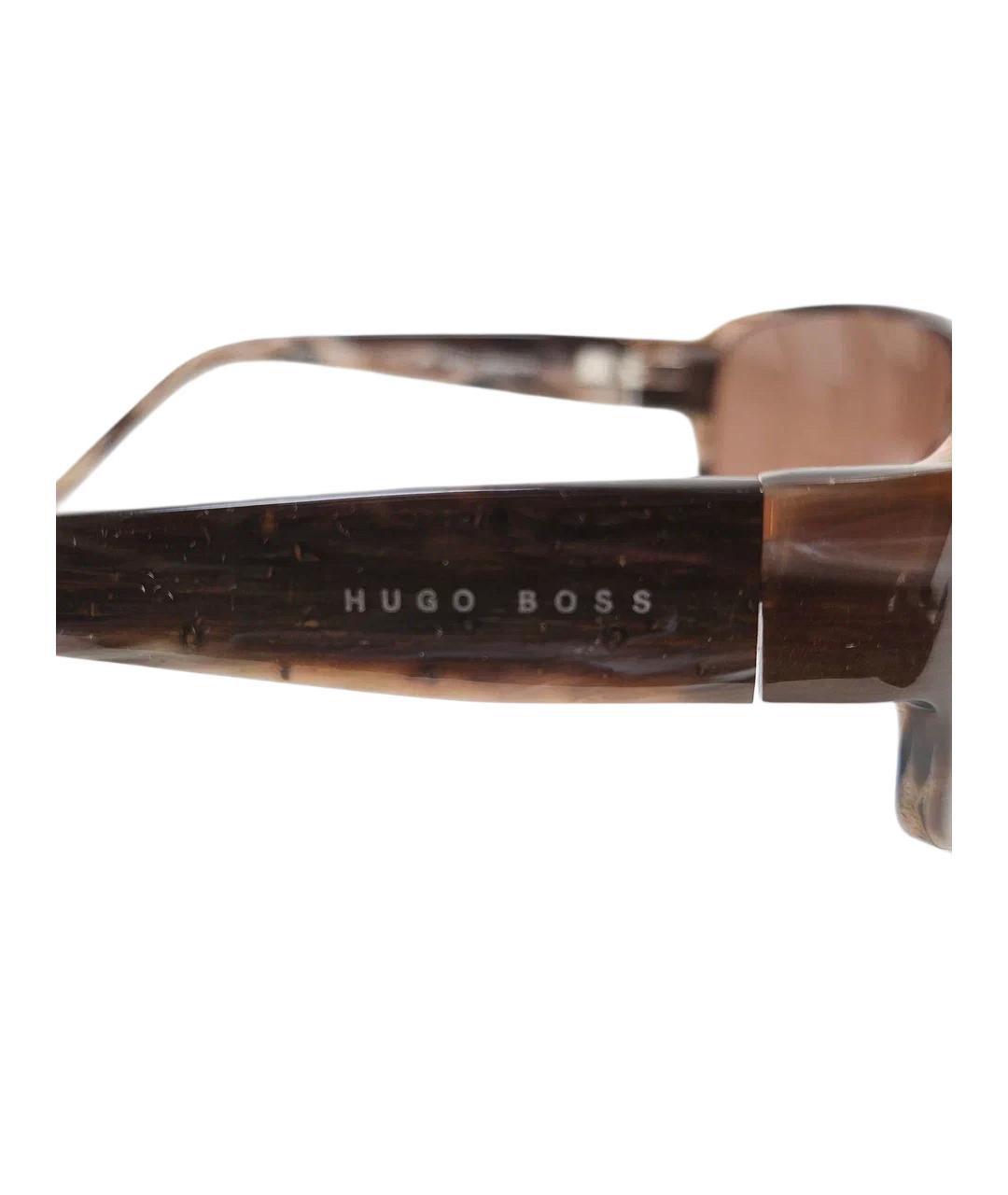 HUGO BOSS Коричневые пластиковые солнцезащитные очки, фото 4