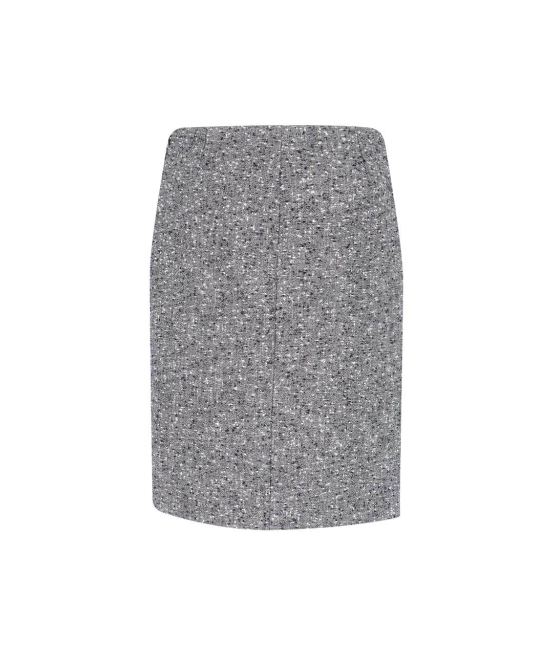 GUCCI Серая шерстяная юбка миди, фото 2