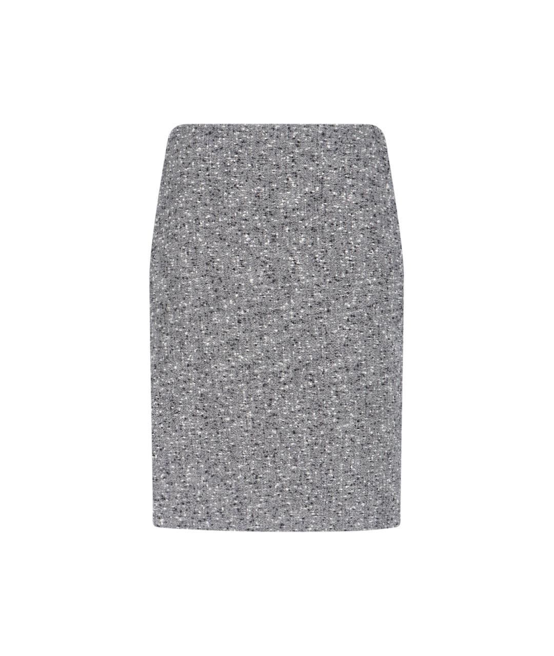 GUCCI Серая шерстяная юбка миди, фото 1