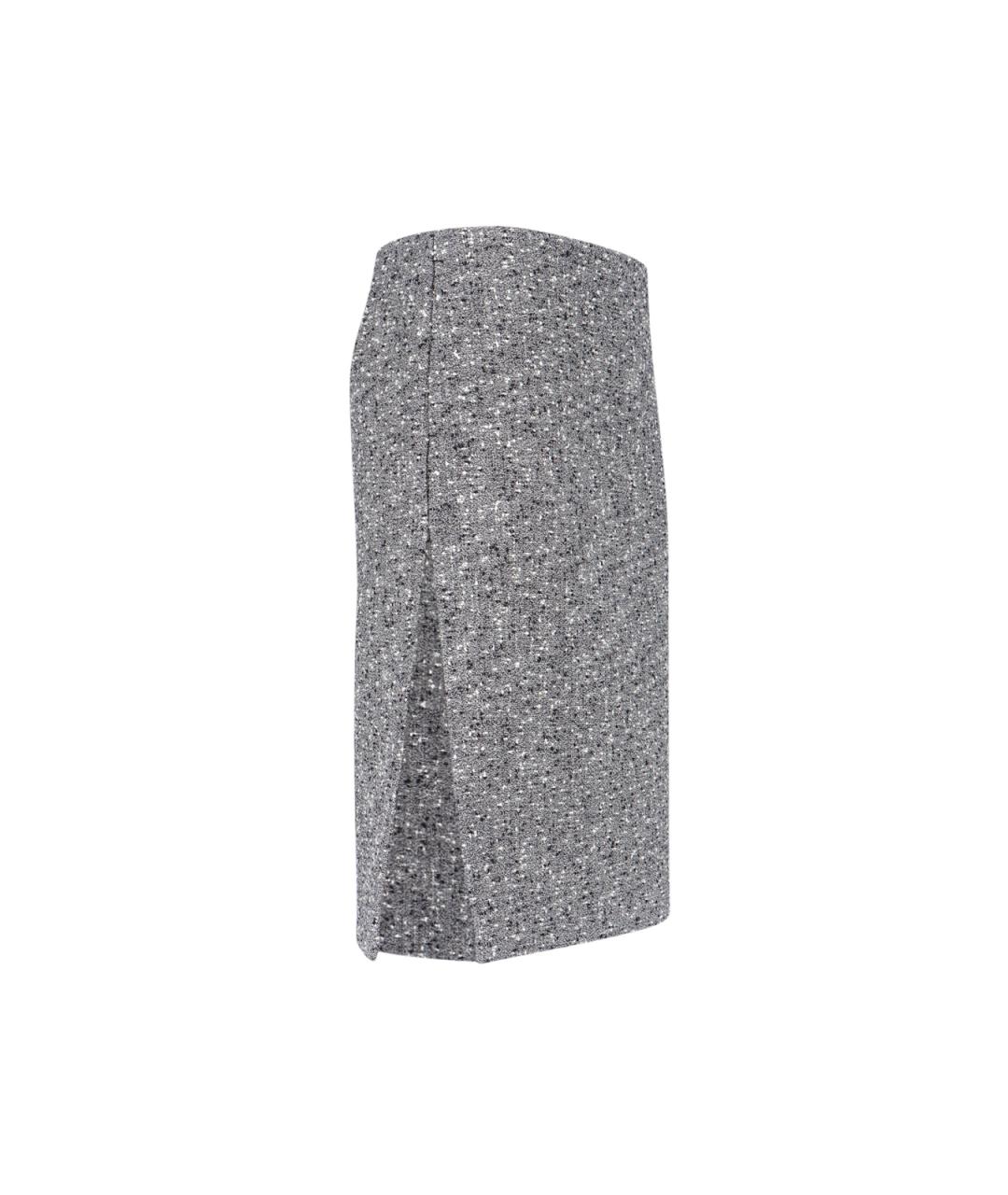 GUCCI Серая шерстяная юбка миди, фото 3