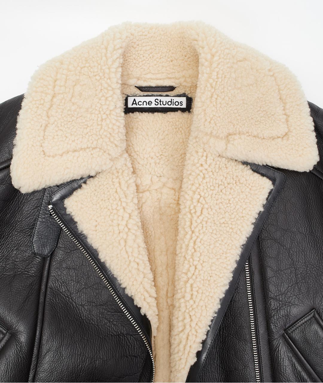 ACNE STUDIOS Черная кожаная дубленка, фото 3