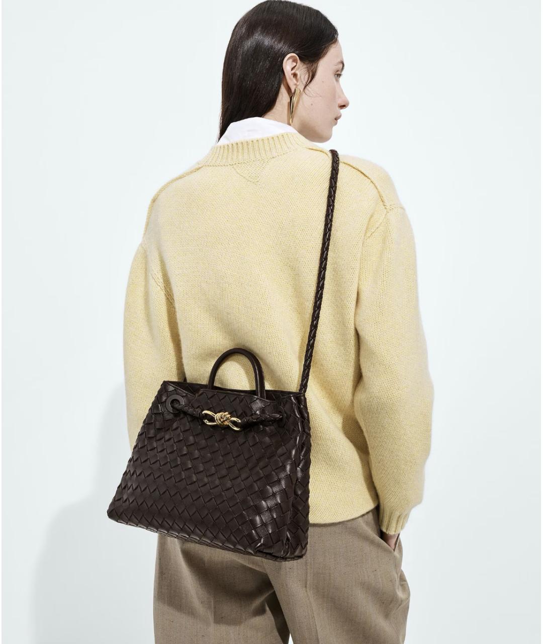 BOTTEGA VENETA Коричневая кожаная сумка тоут, фото 3