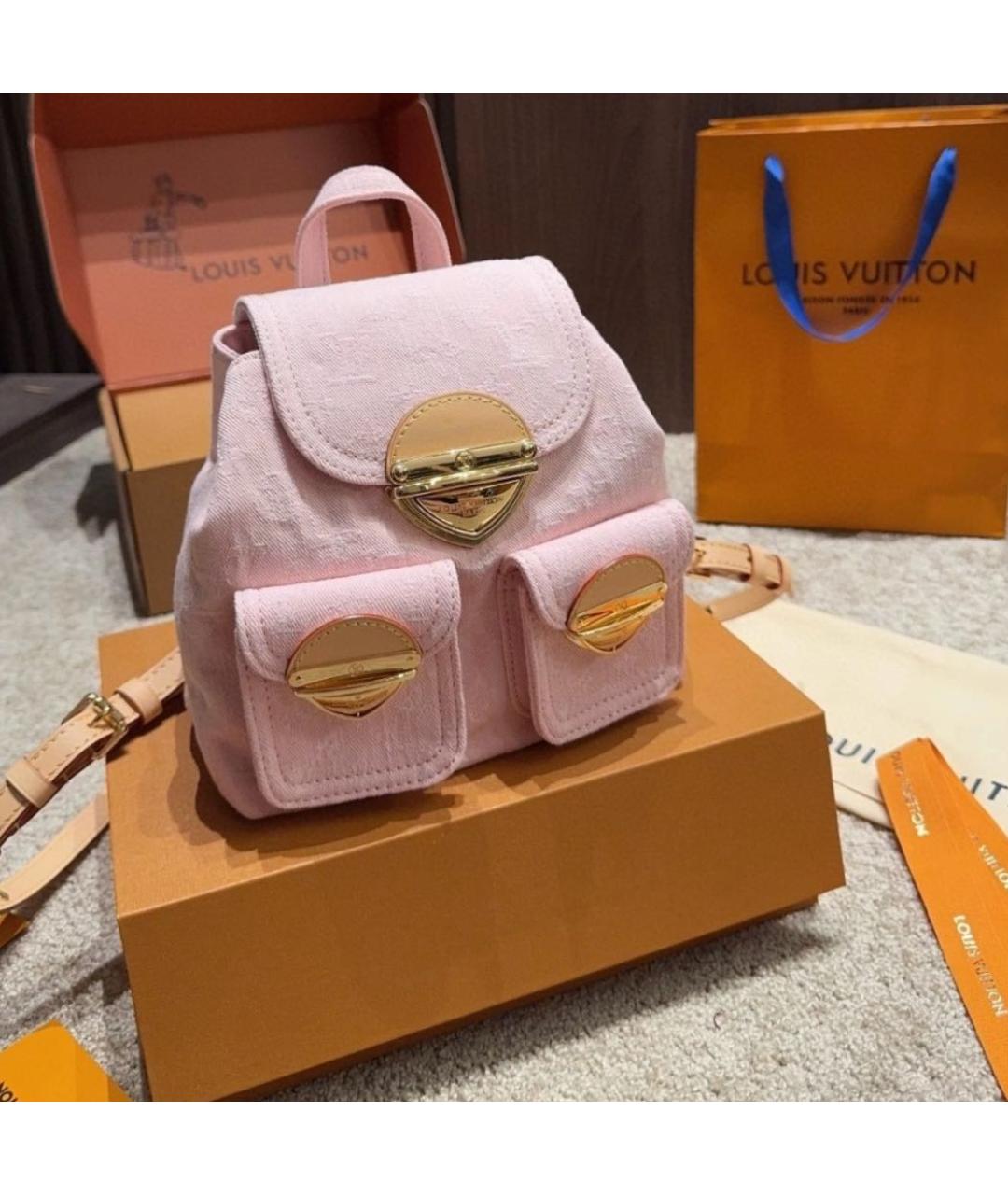LOUIS VUITTON Розовый деним рюкзак, фото 2