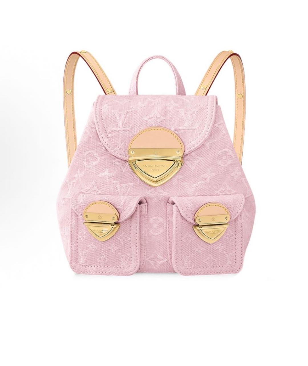 LOUIS VUITTON Розовый деним рюкзак, фото 7