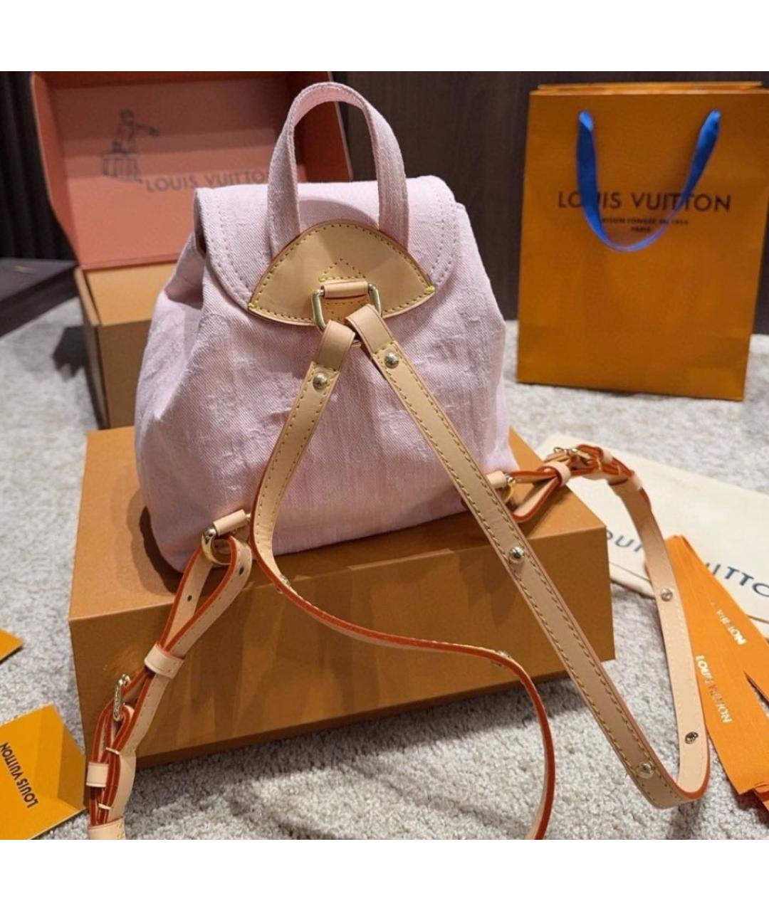 LOUIS VUITTON Розовый деним рюкзак, фото 5