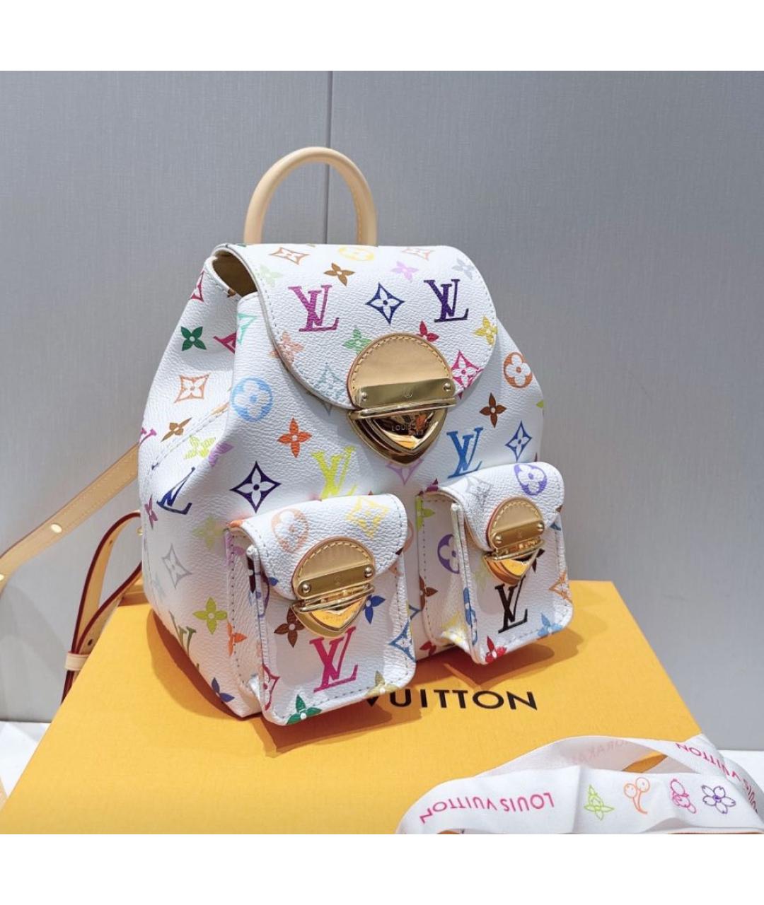 LOUIS VUITTON Белый кожаный рюкзак, фото 7