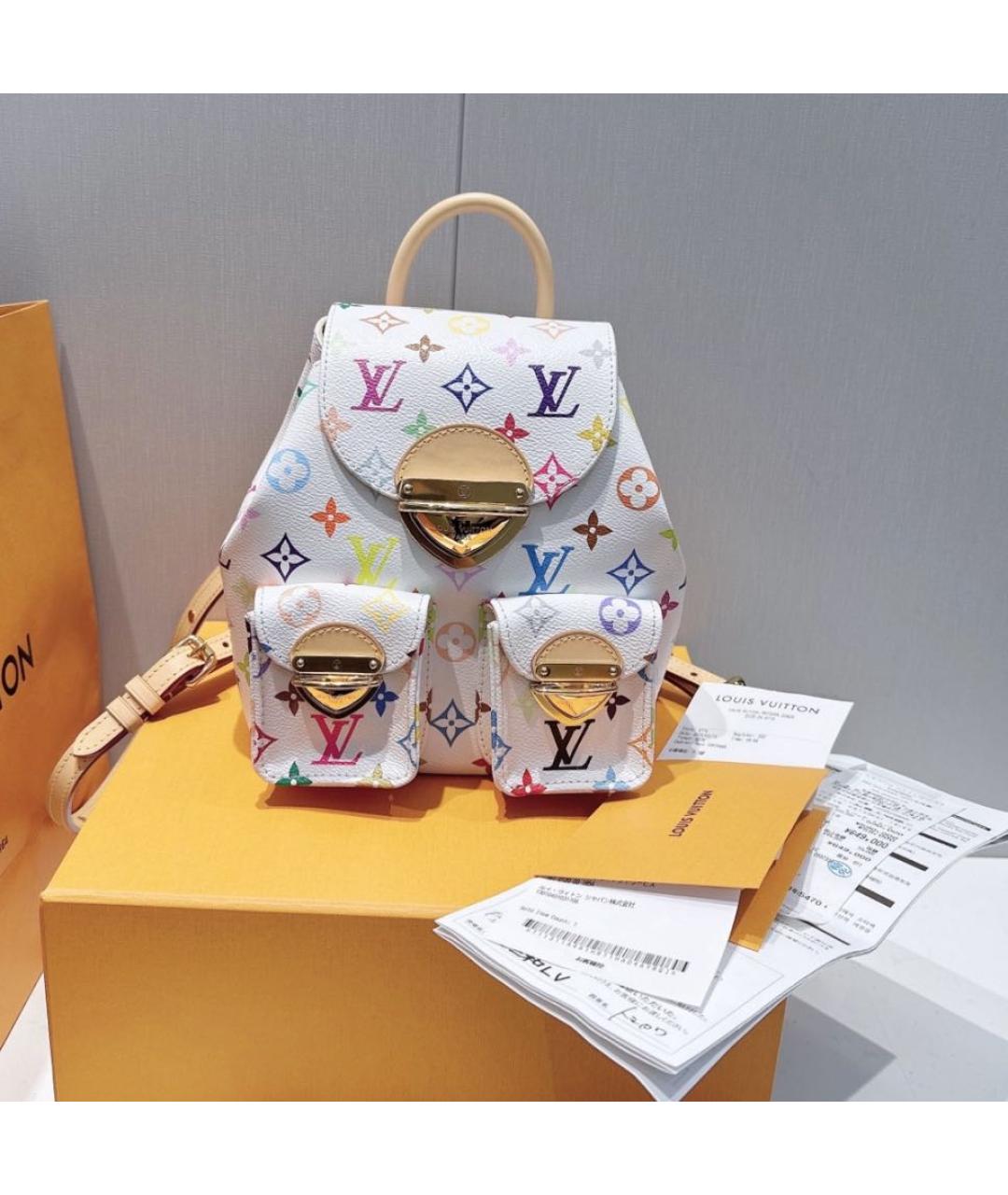 LOUIS VUITTON Белый кожаный рюкзак, фото 5