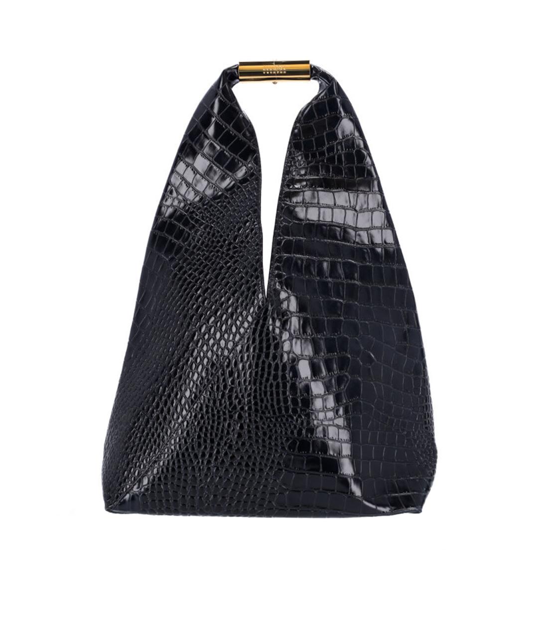 MM6 MAISON MARGIELA Черная кожаная сумка тоут, фото 1