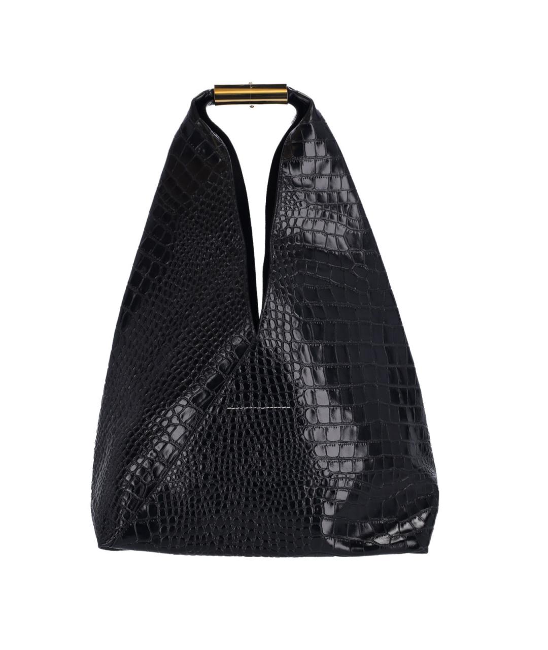 MM6 MAISON MARGIELA Черная кожаная сумка тоут, фото 3