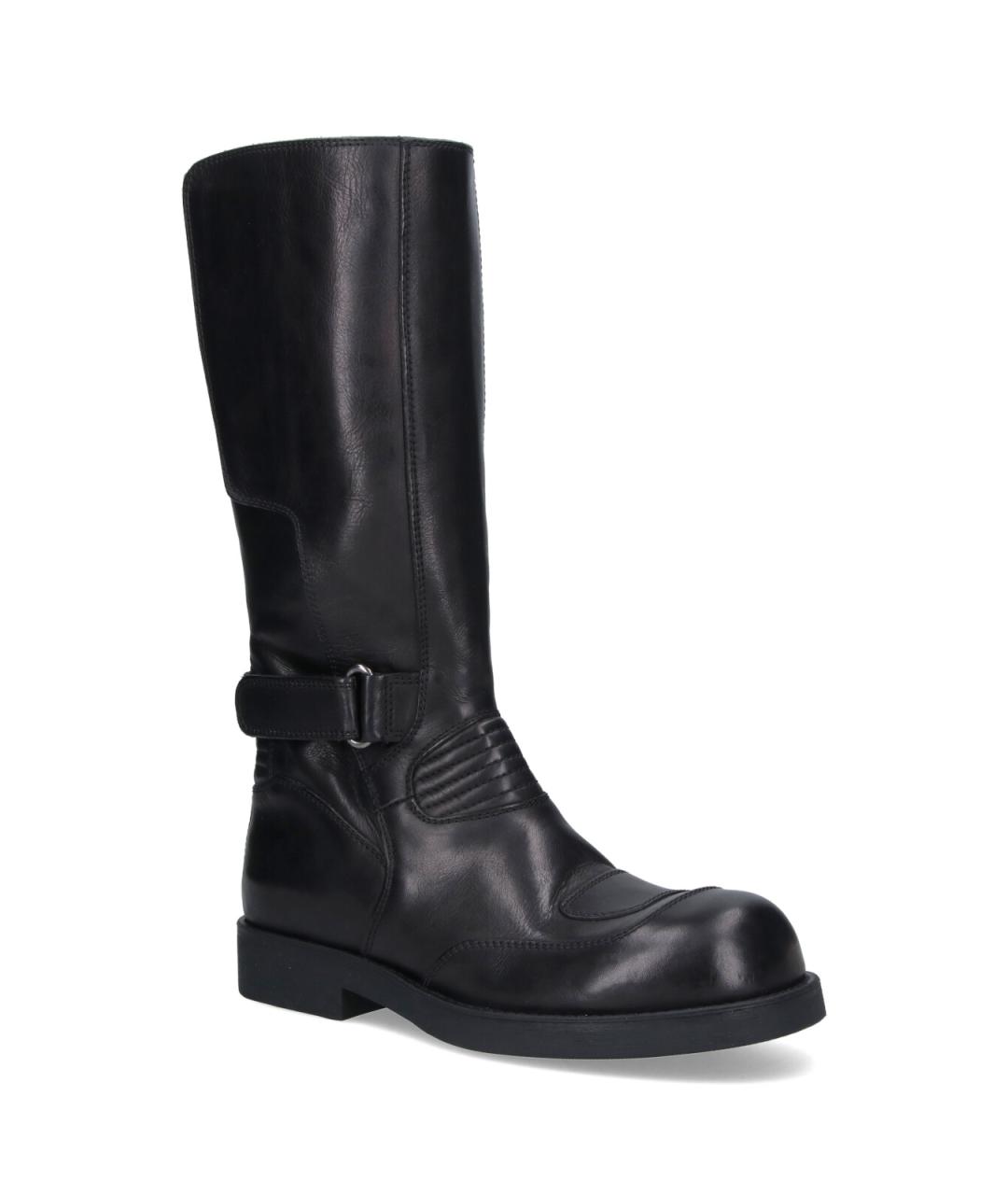 MM6 MAISON MARGIELA Черные кожаные высокие ботинки, фото 2